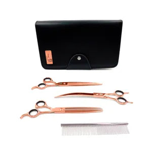 KIT TIJERAS x 3 STRONG ROSE GOLD + PEINILLA